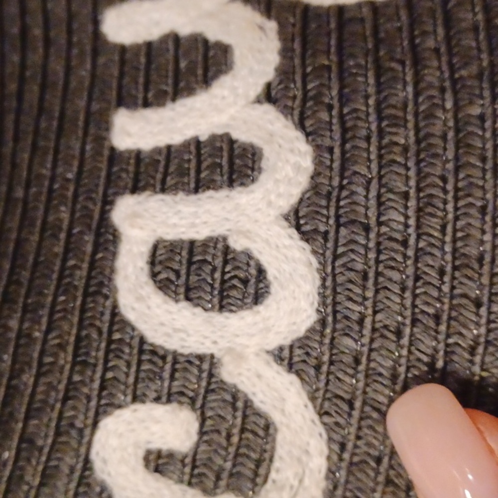 "Vacay All Day" Embroidered Straw Beach Hat - Picture 2 of 4
